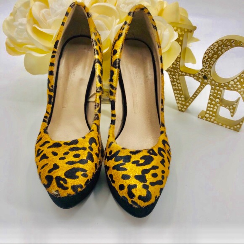 Zara Woman Cheetah Red Heel Platform Pumps - Picture 6 of 7